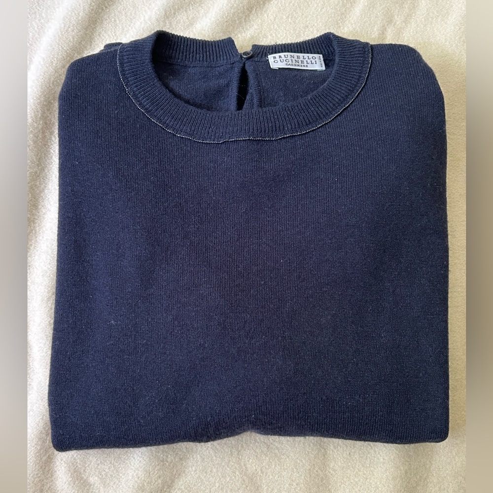 Brunello Cucinelli mock neck sweater with Monili